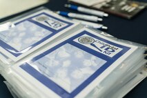 The Provost Marshall Office, Marine Corps Air Ground Combat Center (MCAGCC), took mug shots and created ID kits for children on MCAGCC, Twentynine Palms, Calif., May 16, 2019. The event was held to connect with the community and raise bike safety awareness during police week. (U.S. Marine Corps photo by Lance Cpl. Colton Brownlee)