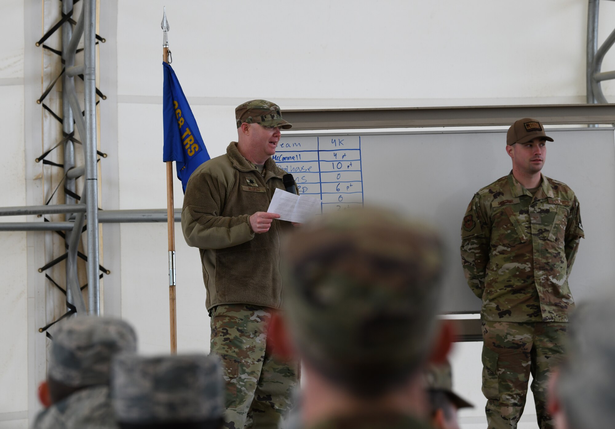 U.S. Air Force officer speaks to crowd