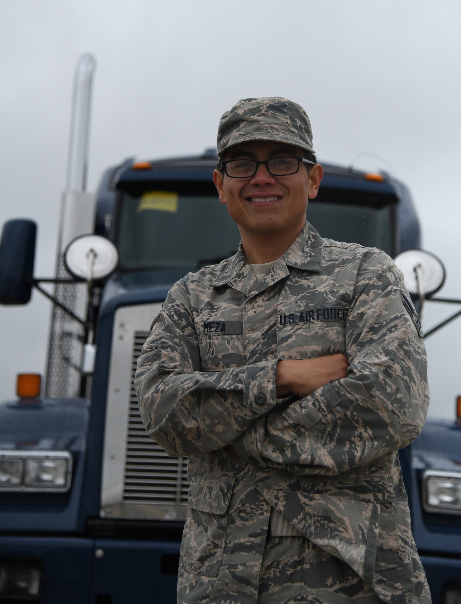 U.S. Air Force Airman posing for photo