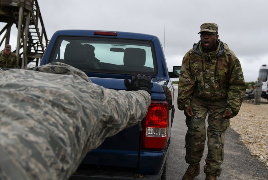 U.S. Air Force Airman motivating