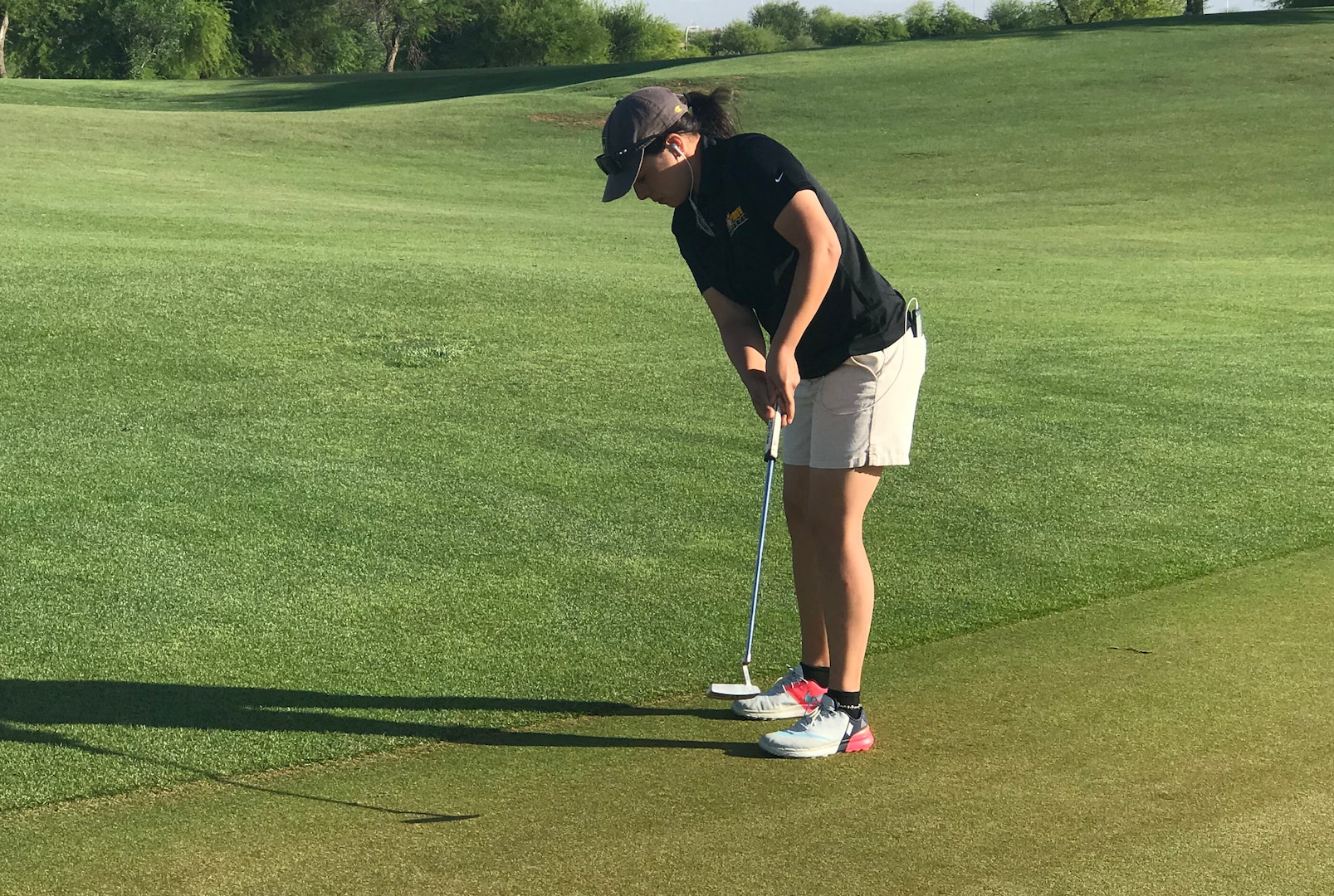 Army 2nd. lt. Melanie DeLeon, USAG Bavaria, Germany captures gold as top golfers from around the military compete for gold during the 2019 Armed Forces Golf Championship held at the Falcon Dunes Golf Course at Luke Air Force Base, Arizona from May 15-18.