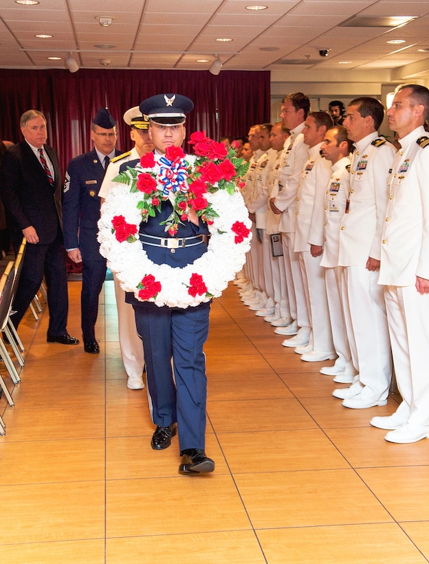Wreath placement procession