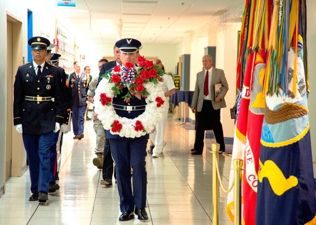 Wreath placement procession