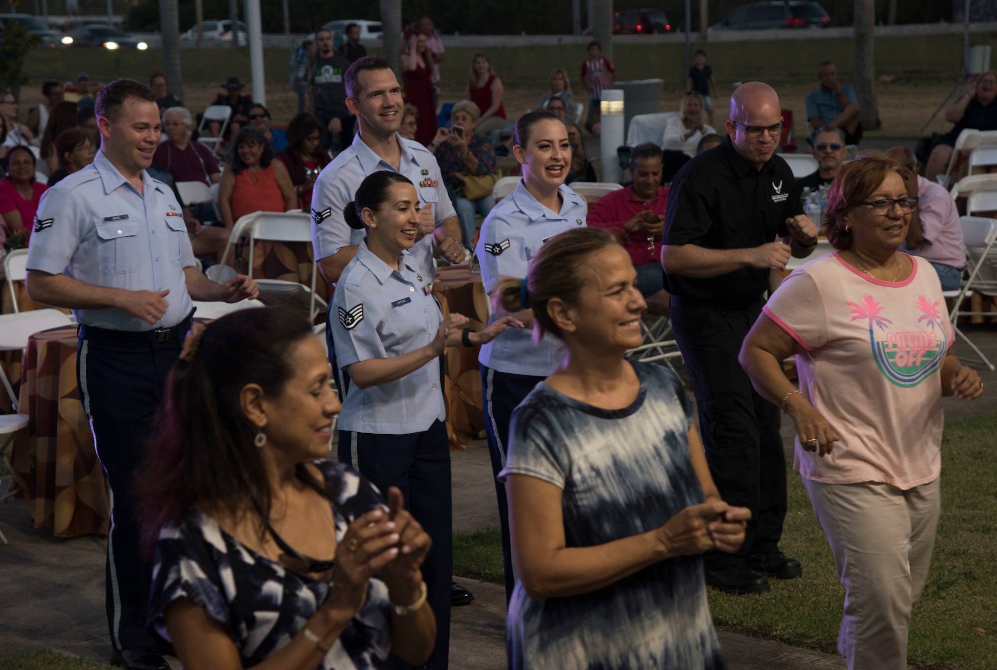 The United States Air Force Band of the West, from Joint Base San Antonio-Lackland, perform at Jardin Urbano de Isla Verde in Carolina, Puerto Rico, April 5, 2019 as part of a series of performances and masterclasses around the island featuring multiple Band of the West ensembles. The USAF Band of the West are touring the island of Puerto Rico to tell the Air Force's story through live music and to continue building relationships with Puerto Rican communities during concerts. (U.S. Air Force photo by: Airman 1st Class Shelby Pruitt)