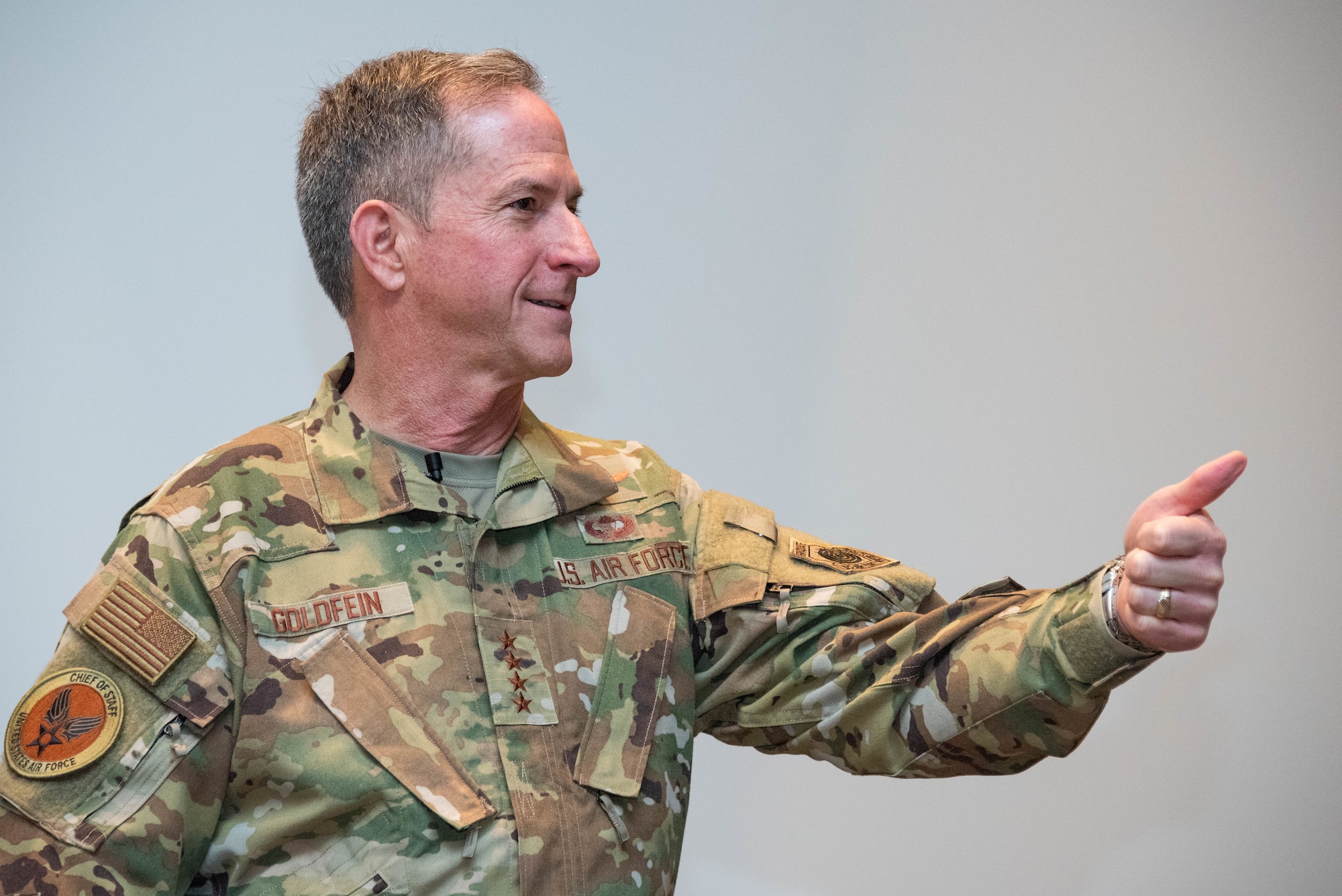 Chief of Staff of the Air Force Gen. David Goldfein speaks to participants of the 66th annual National Security Forum May 16, 2019, at Maxwell Air Force Base, Alabama. Hosted by Air University’s Air War College on behalf of the Secretary of the Air Force, NSF enables the sharing of perspectives between civic leaders, senior military officers and experienced government civilians on leadership, strategy, national security and more.