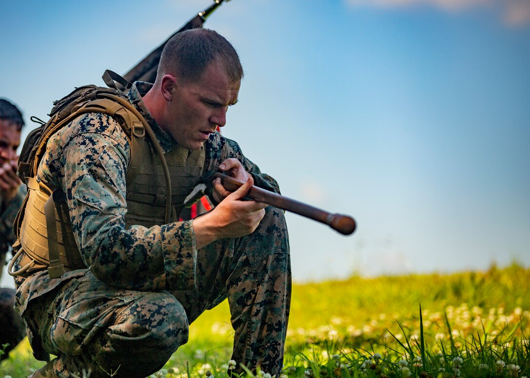 Marines with Martial Arts Instructor Course 1-19 conduct a 3-mile run