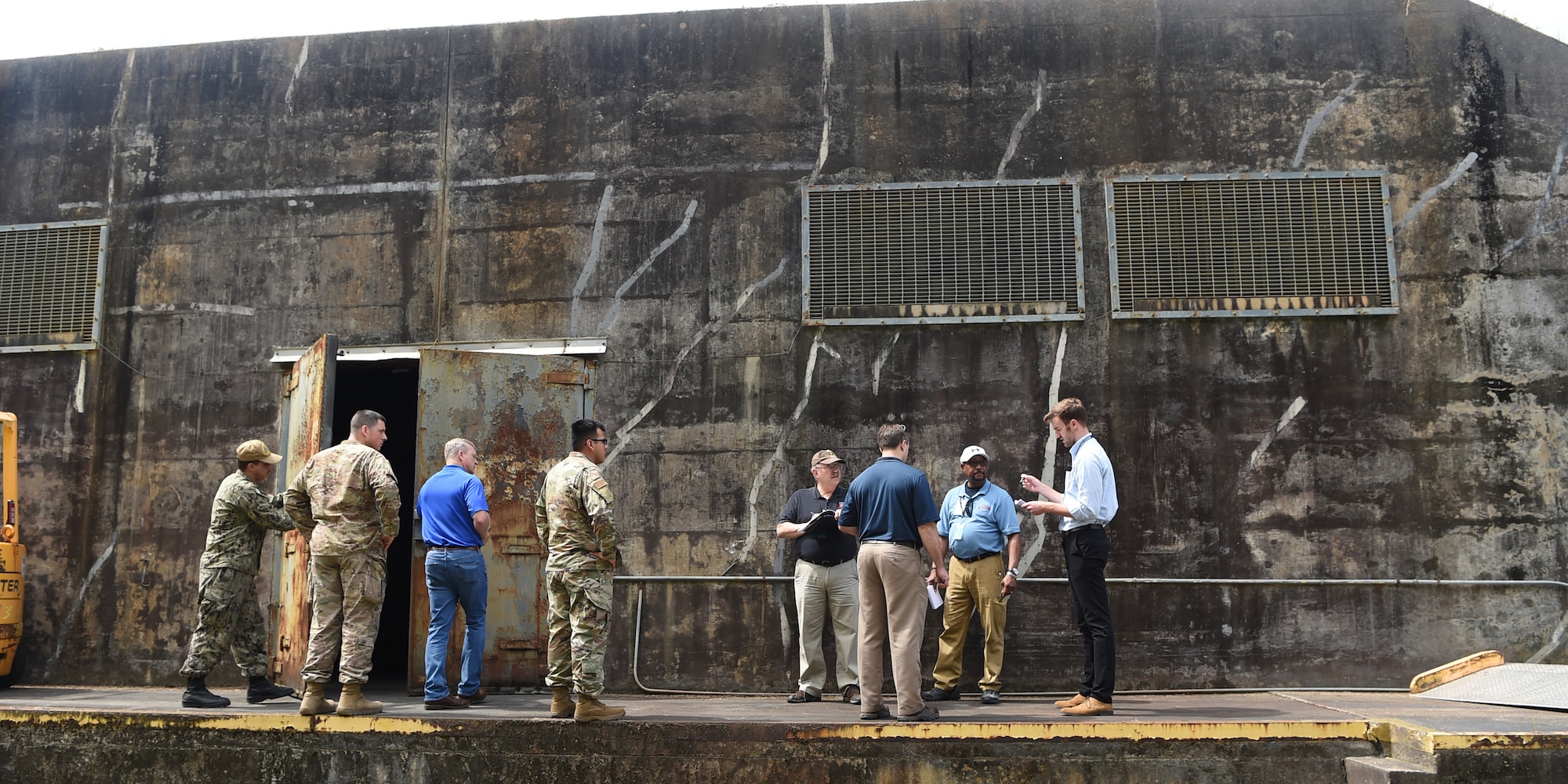 Inspectors working with the Defense Threat Reduction Agency and Naval Treaty Implementation Program act as international officials and inspect munitions bunkers during the International Chemical Weapons Convention exercise May 16, 2019, at Naval Weapons Station Charleston, Joint Base Charleston, S.C.  A feature of the Convention is its incorporation of the “challenge inspection,” whereby any State Party in doubt about another State Party’s compliance can request a surprise inspection. The purpose of the exercise is to test the response of base assistance teams should the U.S. receive an international challenge inspection under the Chemical Weapons Convention Treaty. The Chemical Weapons Convention aims to eliminate an entire category of weapons of mass destruction by prohibiting the development, production, acquisition, stockpiling, retention, transfer or use of chemical weapons by States Parties. Exercises like these support the Department of Defense’s priority of reformation and full spectrum readiness in the face of new challenges. (U.S. Air Force photo by Senior Airman Cody R. Miller)