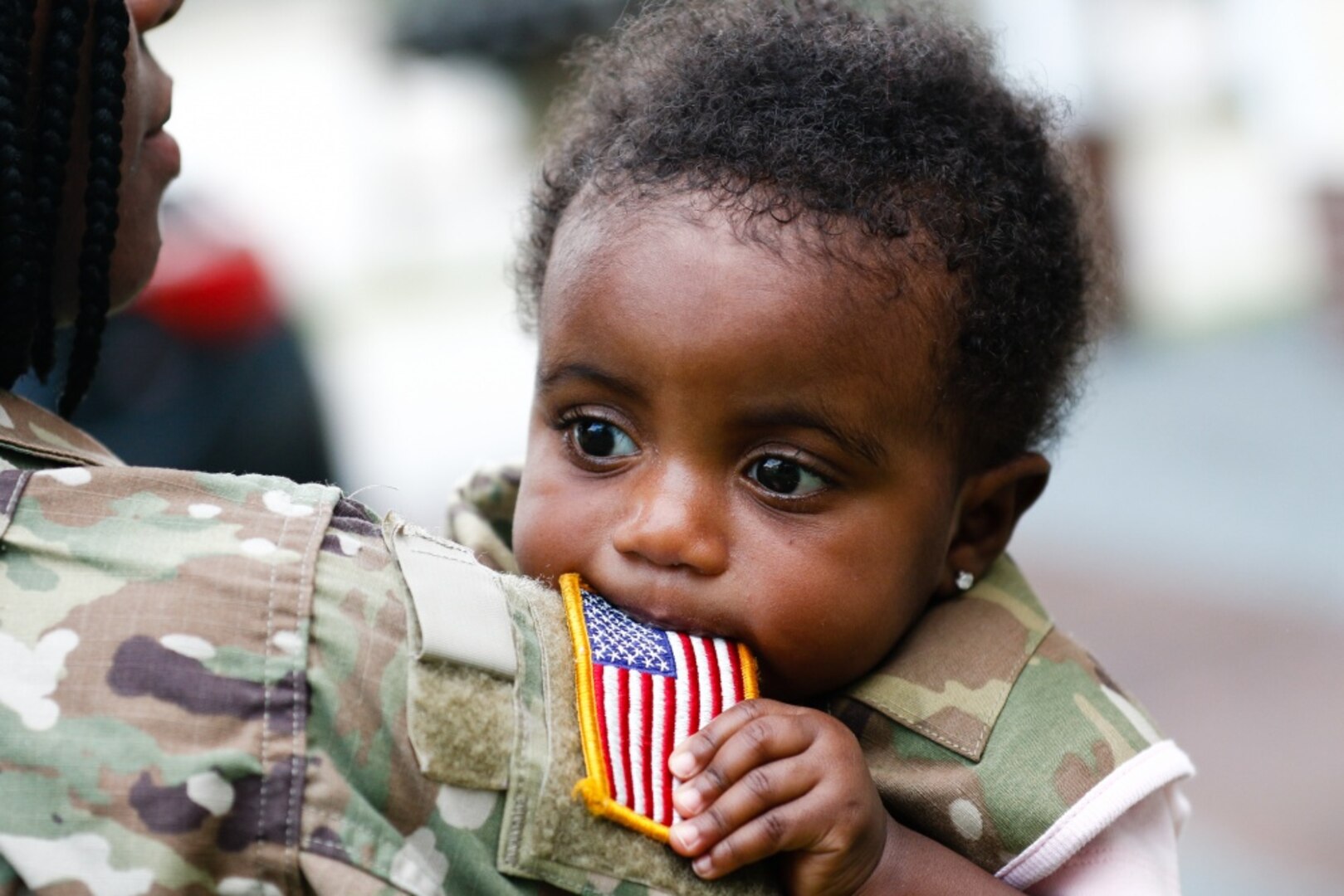 Caring for military families living at Army installations is essential to ensuring Soldier readiness. Children such as Amore Cox, daughter of Spc. ShaTyra Reed stationed at Fort Bragg, North Carolina, benefit from the family programs offered by the Army Materiel Command's Installation Management Command.