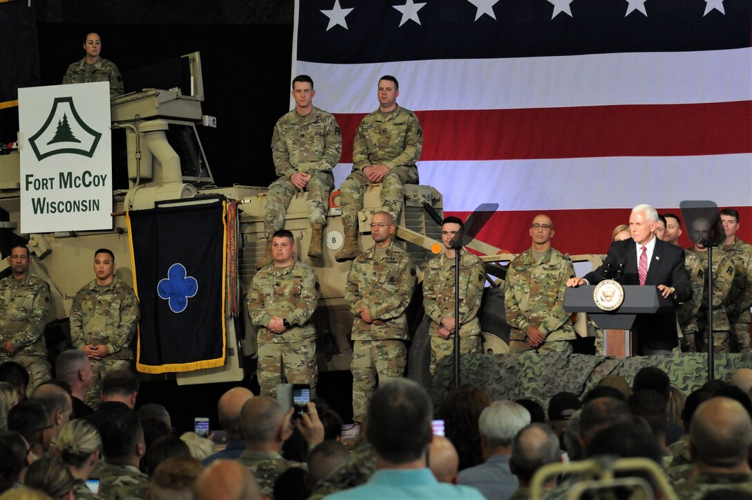 88th RD greet vice president at Fort McCoy