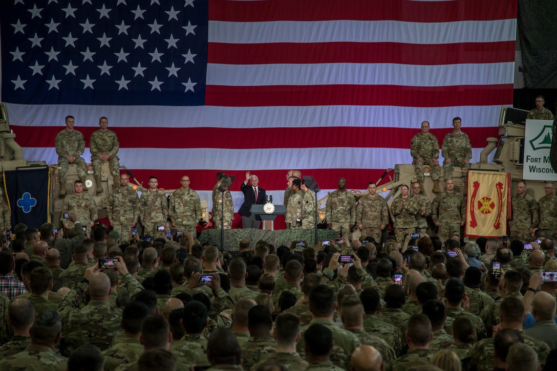 Vice President Mike Pence visits Fort McCoy, Wisconsin