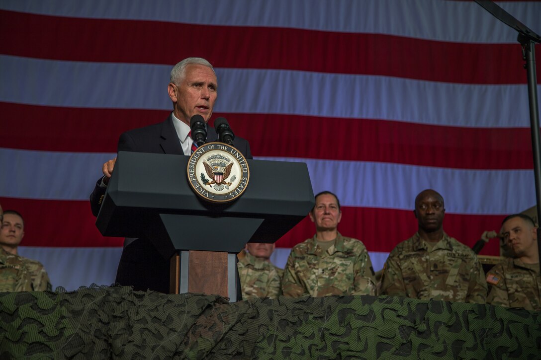 Vice President Mike Pence visits Fort McCoy, Wisconsin