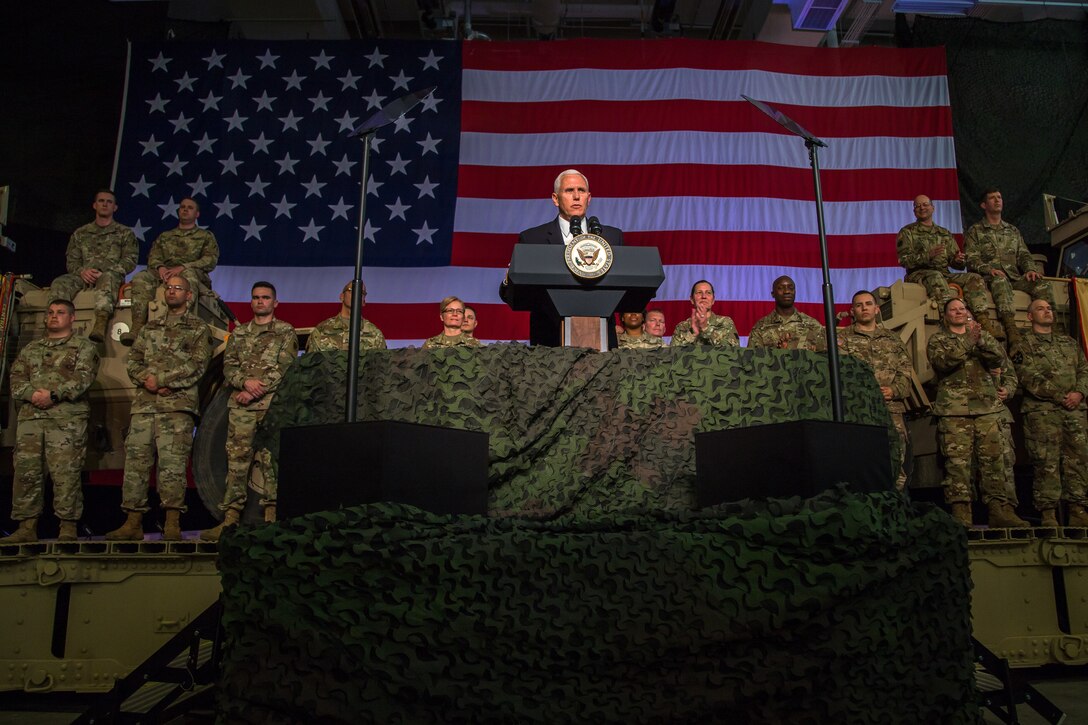 Vice President Mike Pence visits Fort McCoy, Wisconsin
