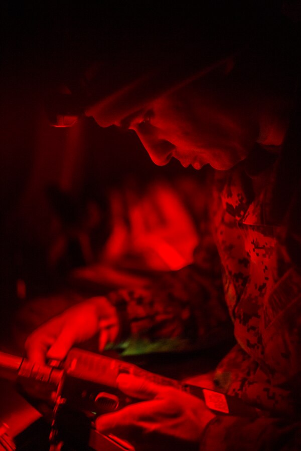U.S. Marine Corps Cpl. Chris Chestnut, a radio operator with 6th Air Naval Gunfire Liaison Company, Force Headquarter Group, Marine Forces Reserve, programs a 152 radio during exercise Maple Resolve in Camp Wainwright, Alberta, Canada, May 10, 2019. Maple Resolve is an annual exercise, 3-week multinational simulated war, hosted by the Canadian Army bringing NATO allies together from across the world to share and learn tactics while strengthening foreign military ties. (U.S. Marine Corps photo by Cpl. Niles Lee)