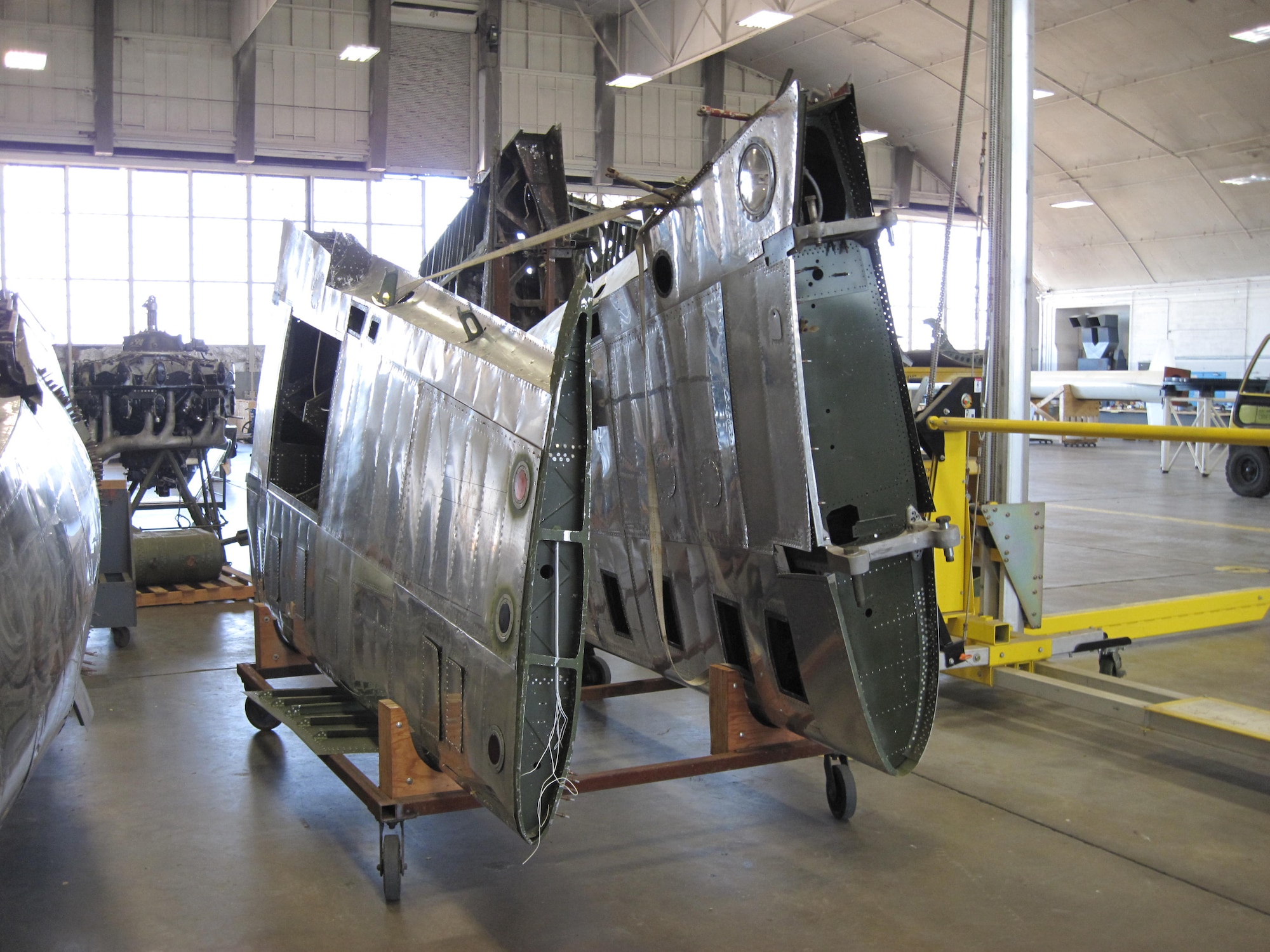 DAYTON, Ohio -- The Curtiss A-25A in storage at the National Museum of the United States Air Force. (U.S. Air Force photo)