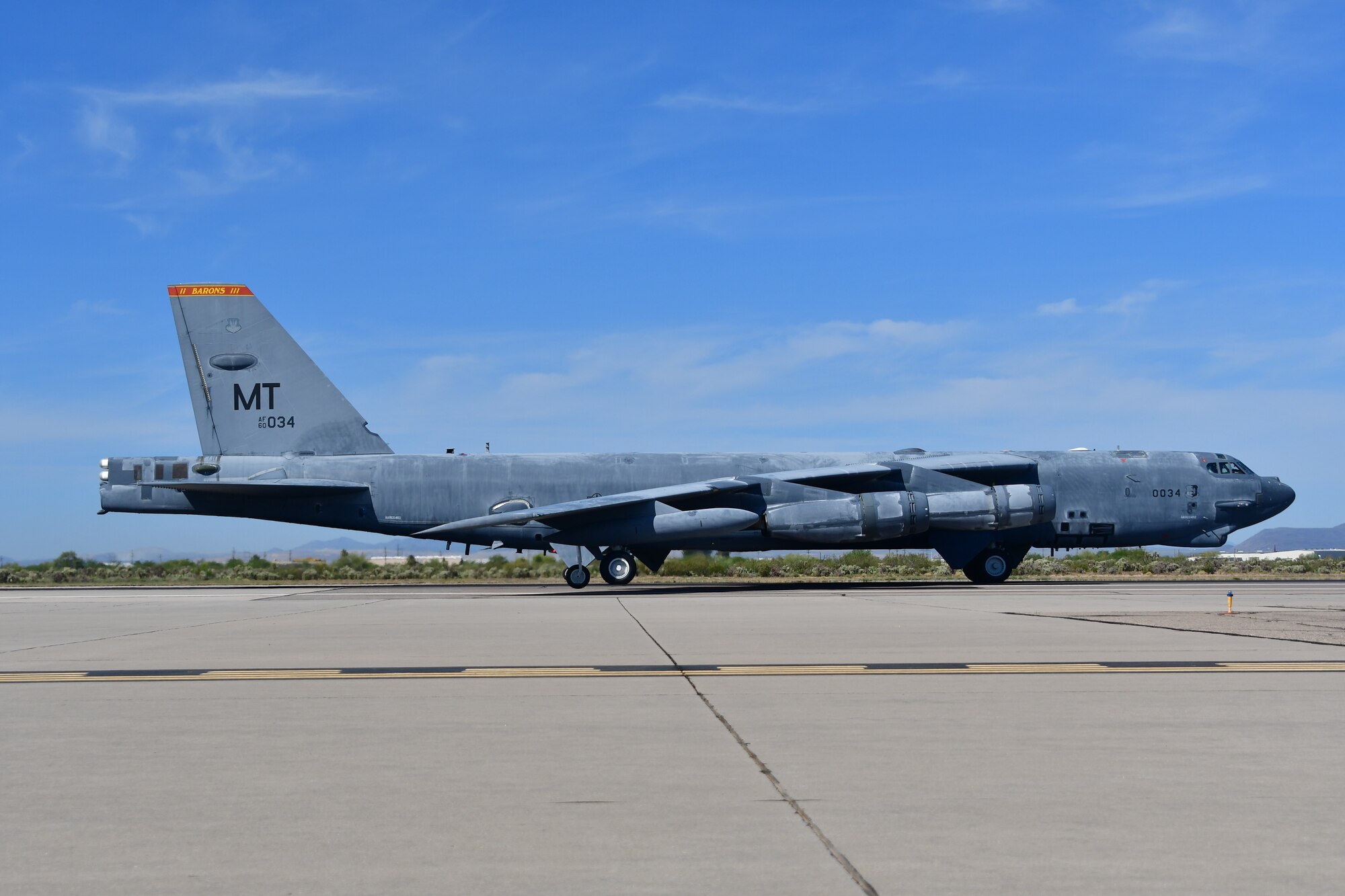 The B-52H completed phase one of its regeneration process at the 309th Aerospace Maintenance and Regeneration Group. It is scheduled to complete its phase depot maintenance in February of 2021 as a completely restored, fleet configured B-52H.