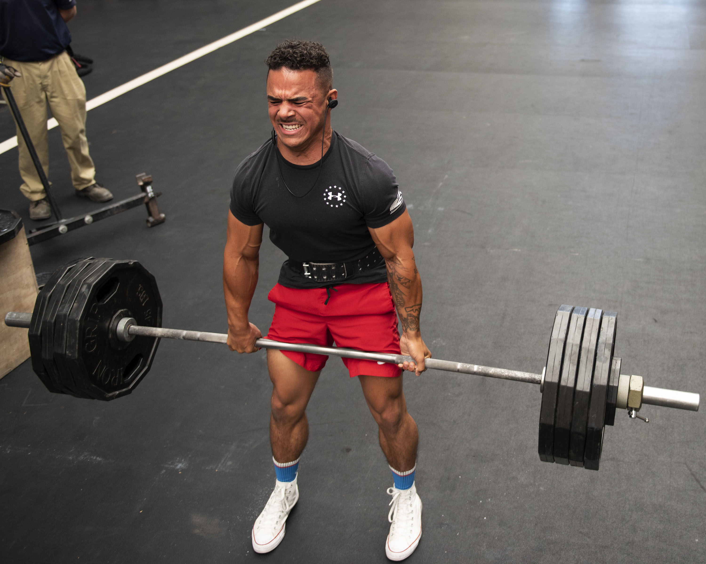 Luke holds powerlifting competition
