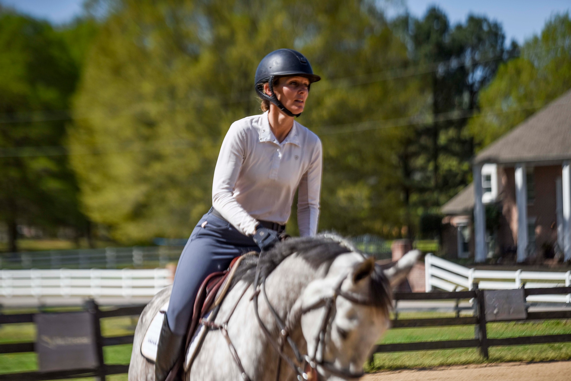 She grew up a horse loving and riding kid in Northern California and put her dream of riding professionally on hold when she enlisted and later commissioned into the Air Force.