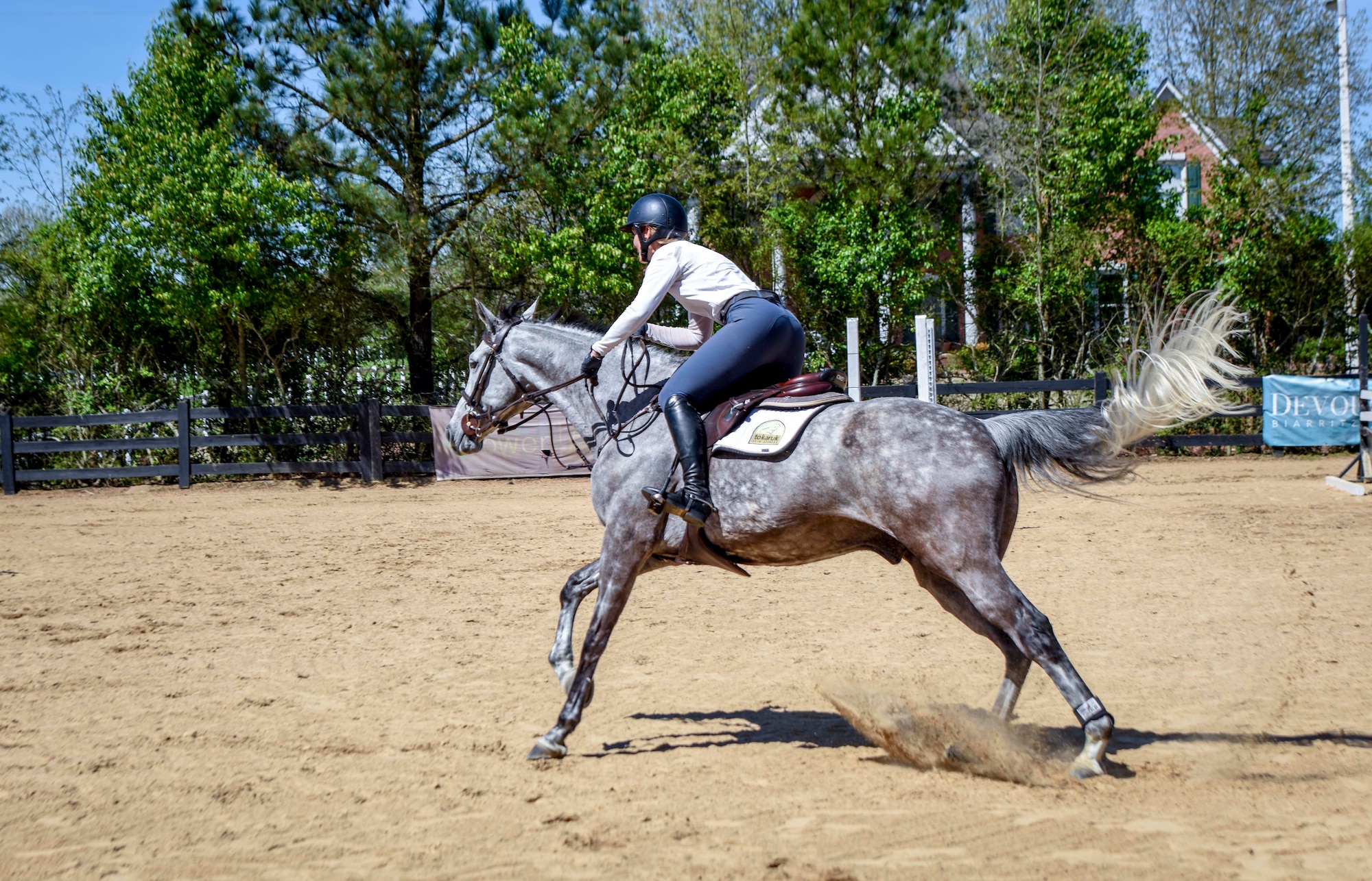 She grew up a horse loving and riding kid in Northern California and put her dream of riding professionally on hold when she enlisted and later commissioned into the Air Force.