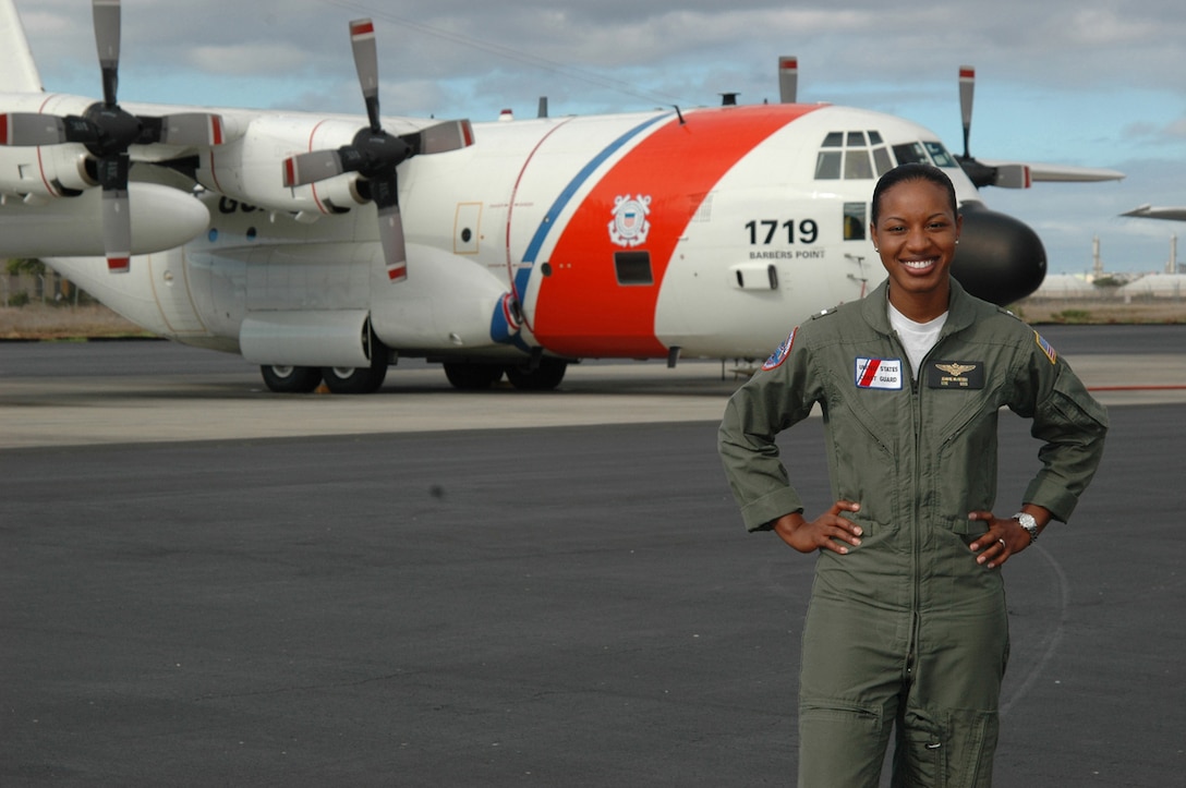 OAHU, Hawaii (January, 2006) As the first African American female to successfully complete flight training and be assinged as a pilot, Coast Guard Lt. j.g. Jeanine McIntosh will fly a C-130 Hercules aircraft stationed at Air Station Barbers Point, Oahu, Hawaii for service related missions throughout the Pacific region. USCG photo by PA2 Jennifer Johnson.