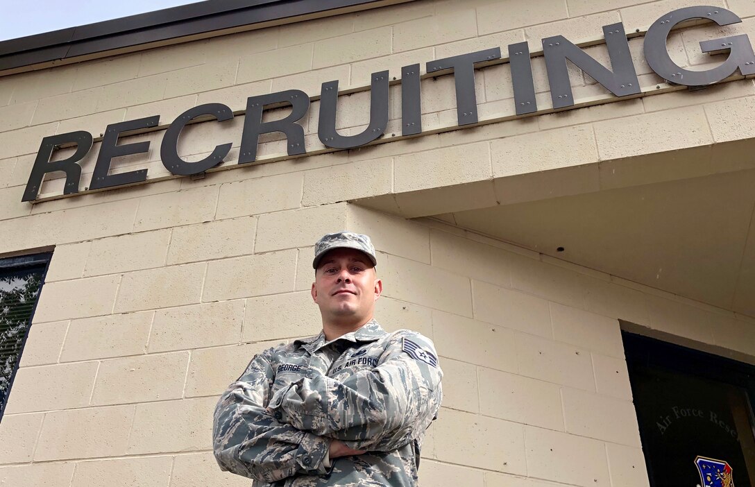 Tech. Sgt. Casey George, Air Force Reserve recruiter at Hill Air Force Base, Utah