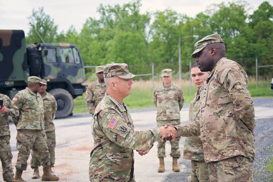The Delaware National Guard leadership team visited Delaware National Guard units today at Fort Indiantown Gap Training Site during their annual training.
