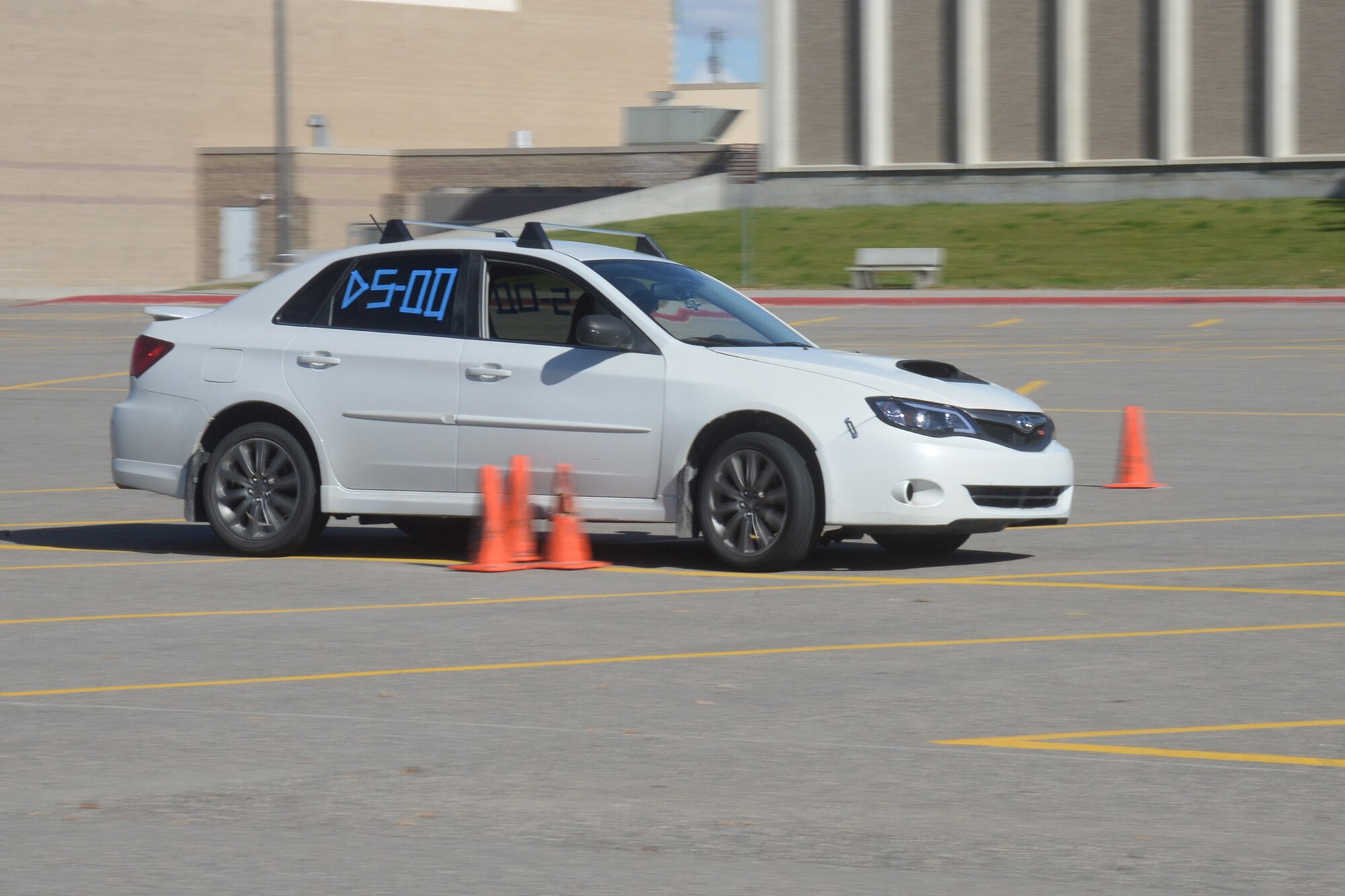 Staff Sgt. Juan Cimental, 341st Force Support Squadron sports program manager, passes an obstacle during an autocross event Oct. 7, 2018, in Great Falls, Mont.