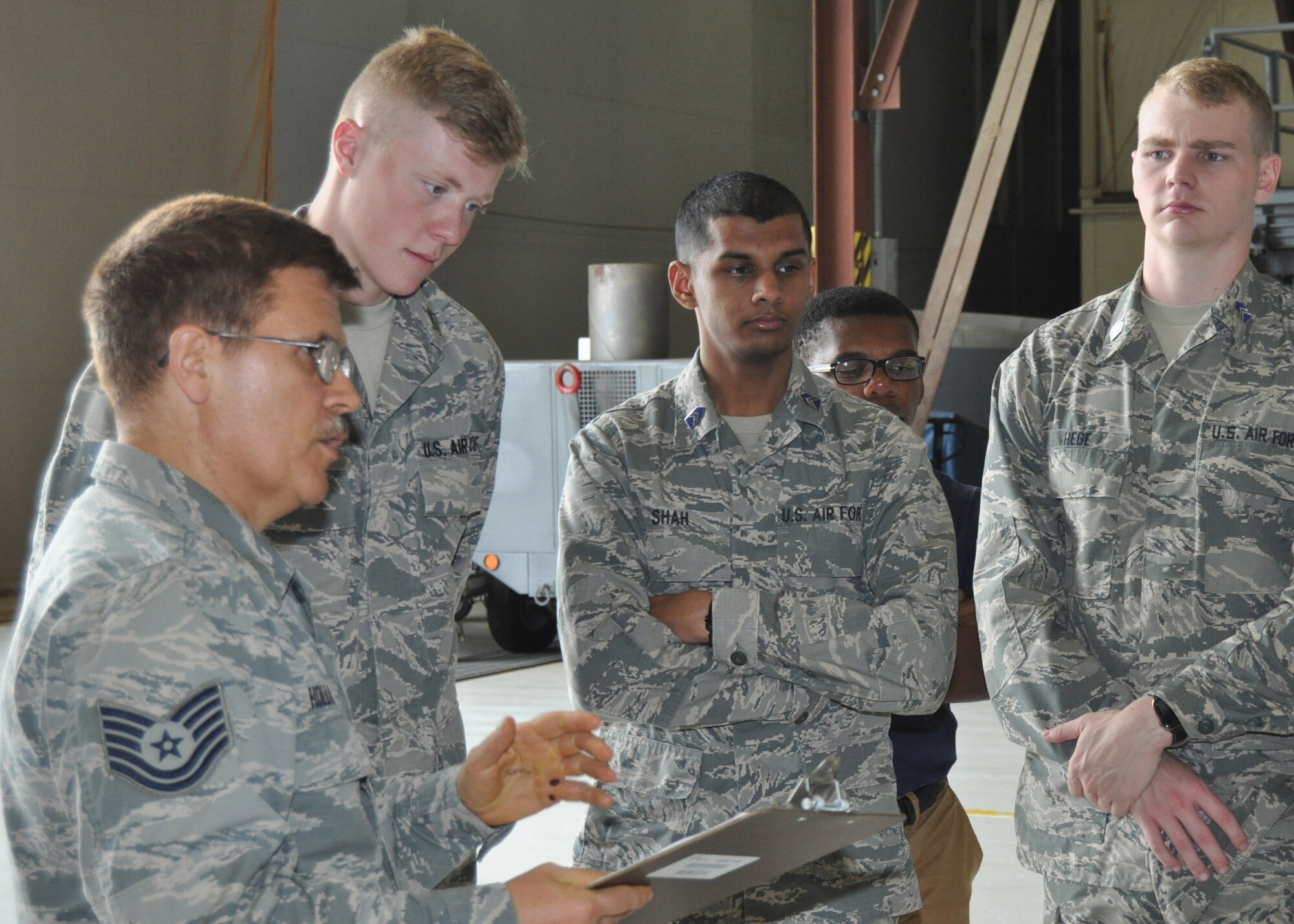 University of North Texas Air Force Cadets tour 433rd Airlift Wing