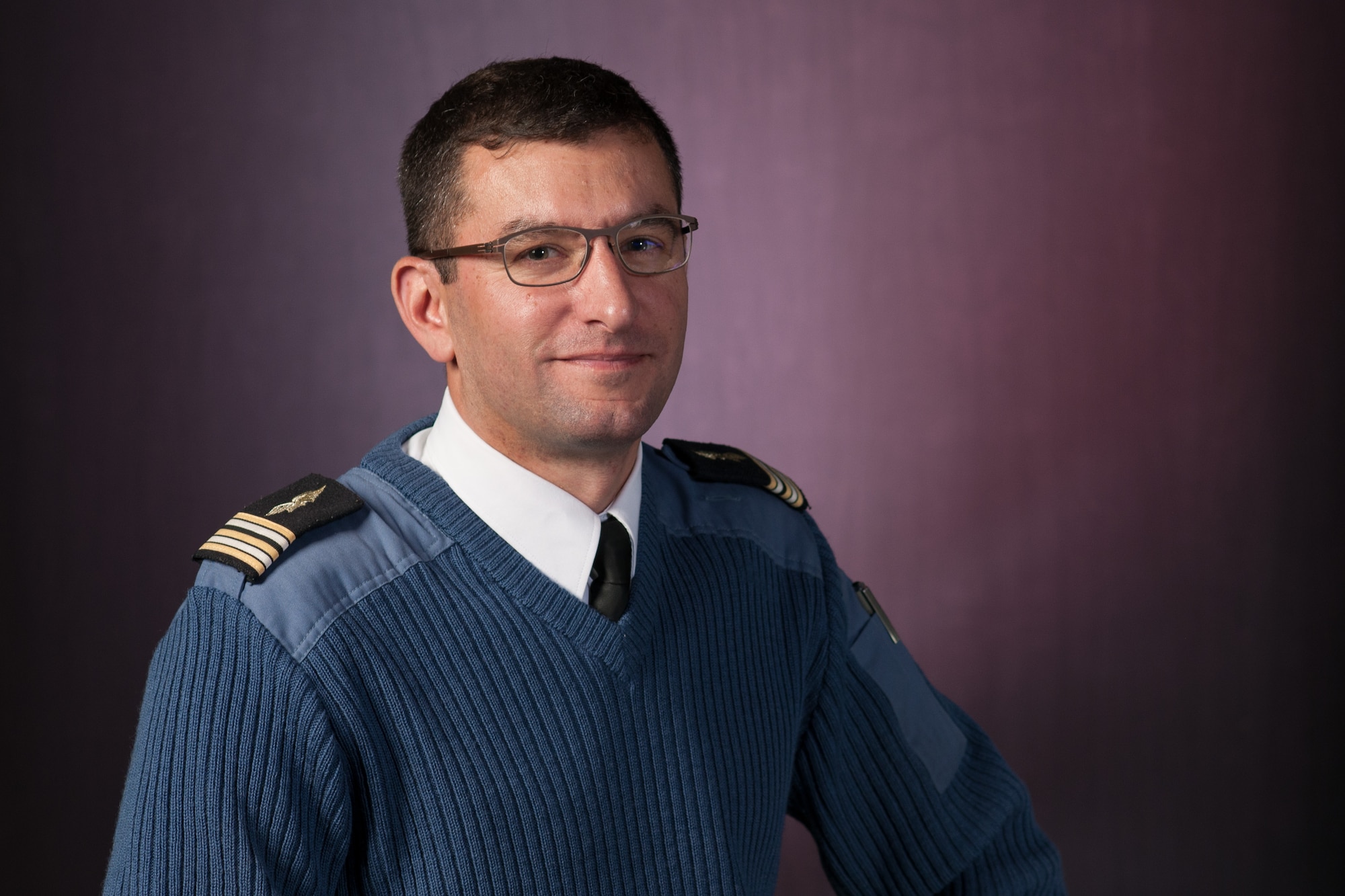 Lt. Col. Olivier Fleury, the French Joint Staff Liaison Officer for Space at Vandenberg Air Force Base, Calif., used his Air Force readiness training to help save a life during the 2019 Space Symposium. (U.S. Air Force photo by Michael Peterson/released)