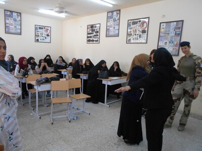 Women attached to the 6th Iraqi Division conducted a subject search workshop focusing on the crucial role women of the Iraqi Security Forces had to play.