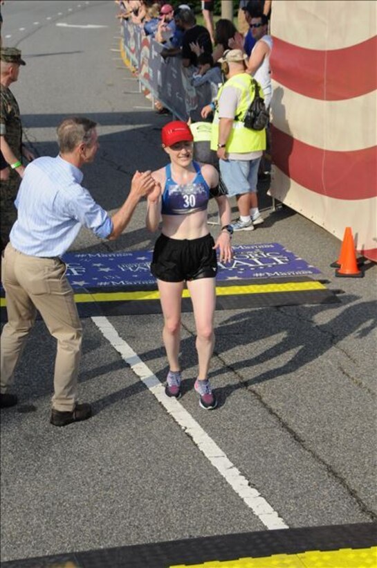 Ardmore, PA native, Abigail Cember, 27, earned second place for the women with a time of 1:27:08.