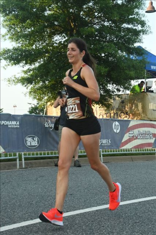 A husband and wife duo earned the top Semper 5ive finishes. Mark Hopely, 30, set a new Semper 5ive course record by two seconds with his top finish of 27:18. Emily Hopely, 32, was the top female finisher with a time of 34:30. The couple shared the awards stage celebrating a shared win in their hometown of Fredericksburg, VA.