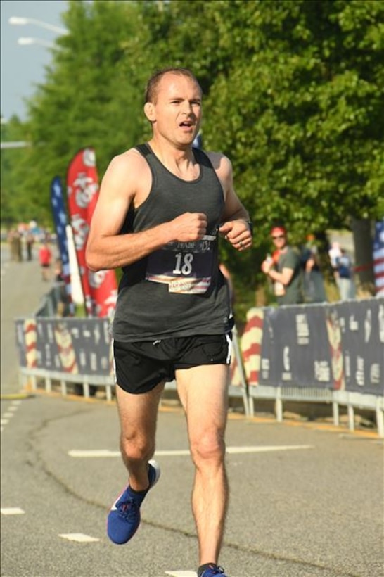 Christopher Pirch, 39, of Spotsylvania, VA finished third for the men in 1:16:00.