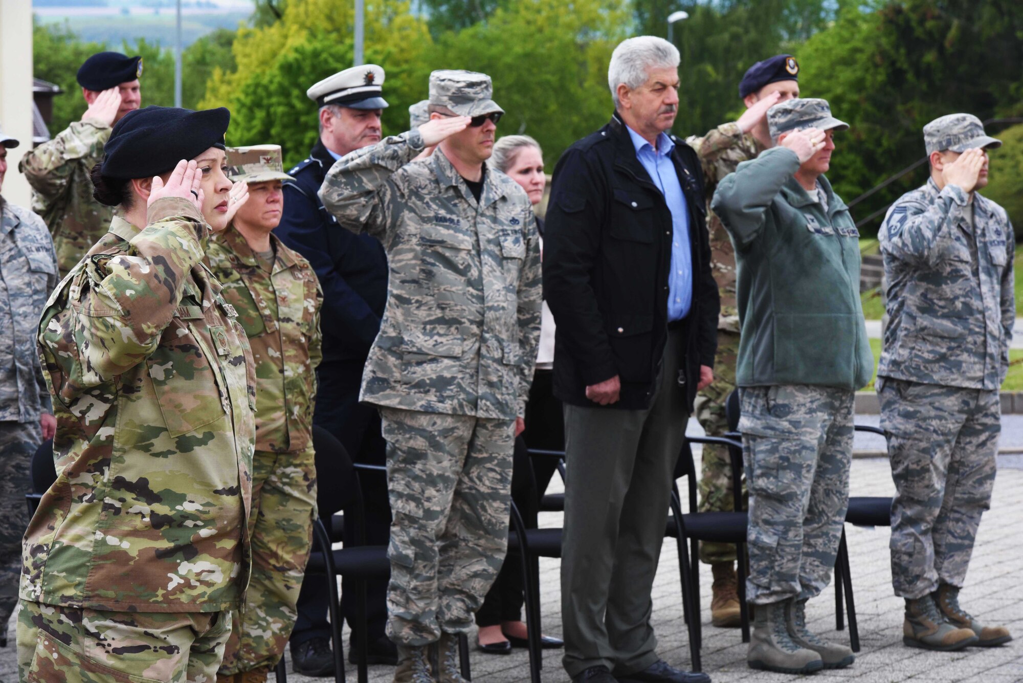 Airmen pay tribute during Police Week Retreat