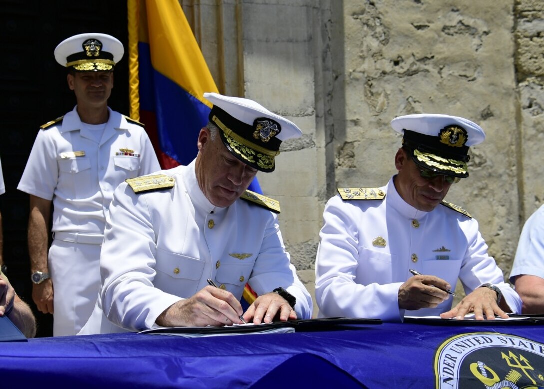 U.S. and Colombian Navy leaders conduct annual Maritime Staff Talks.