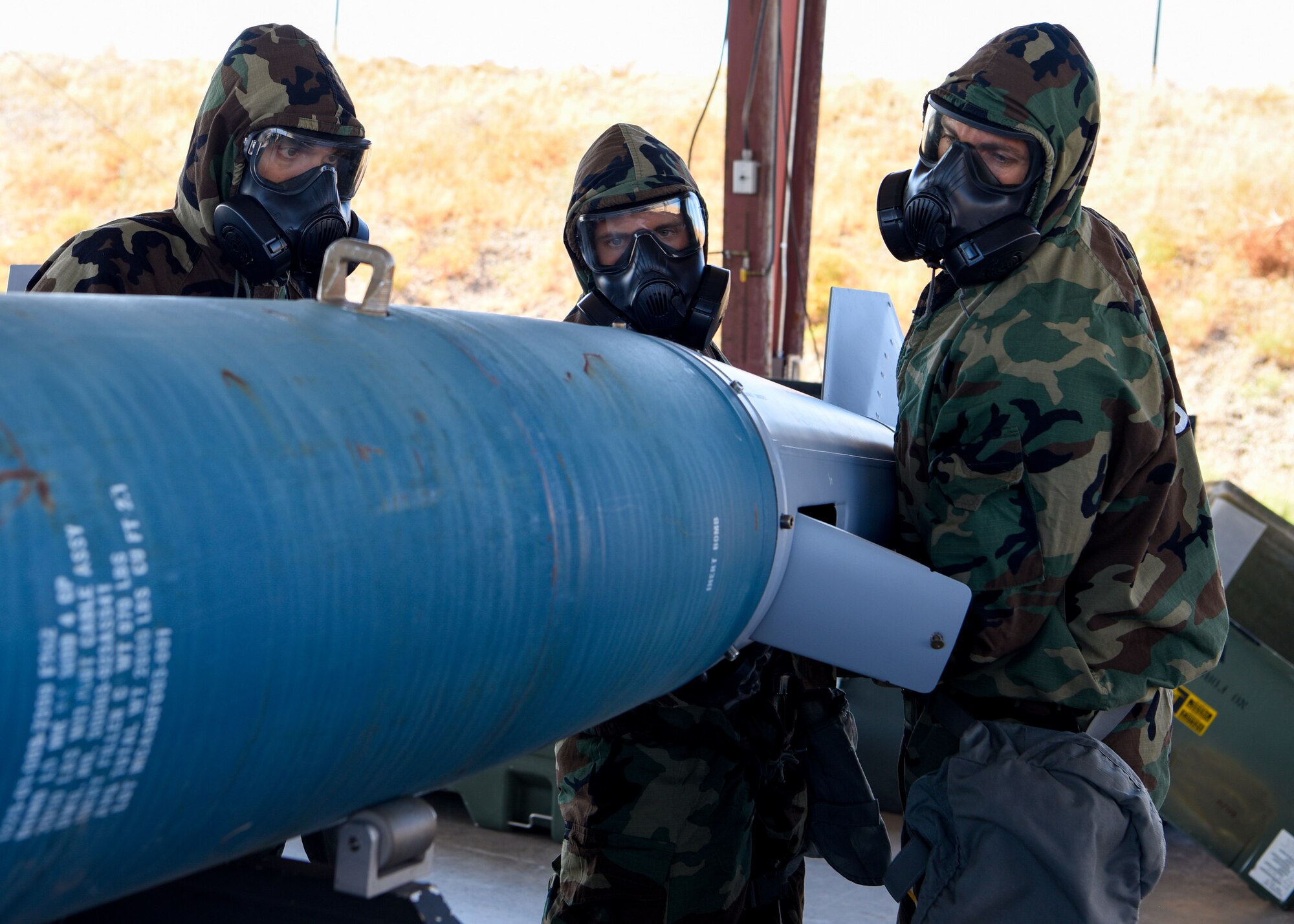Airman from the 56th Equipment Maintenance Squadron assemble an inert ordnance during a practice session May 8, 2019, at Luke Air Force Base, Ariz.