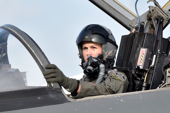 1st Lt. Claire Latscha, a 87th Flying Training Squadron instructor pilot, prepares for taxi during a training mission at Laughlin Air Force Base, Texas, May 17, 2019. Latscha helped to identify a significant issue in the aircrew relief device used in training, working together with five separate wings across the Air Force to ensure the safety and effective training for all new aircrew in the Air Force. (U.S. Air Force photo by Senior Airman John A. Crawford)
