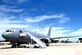 A KC-46 Pegasus arrives on the flight line at Joint Base McGuire-Dix-Lakehurst, New Jersey, May 21, 2019. The aircraft was visiting from the 22nd Air Refueling Wing, McConnell Air Force Base, Kansas, to give members of the Joint Base a preview of what they will be receiving in 2021.