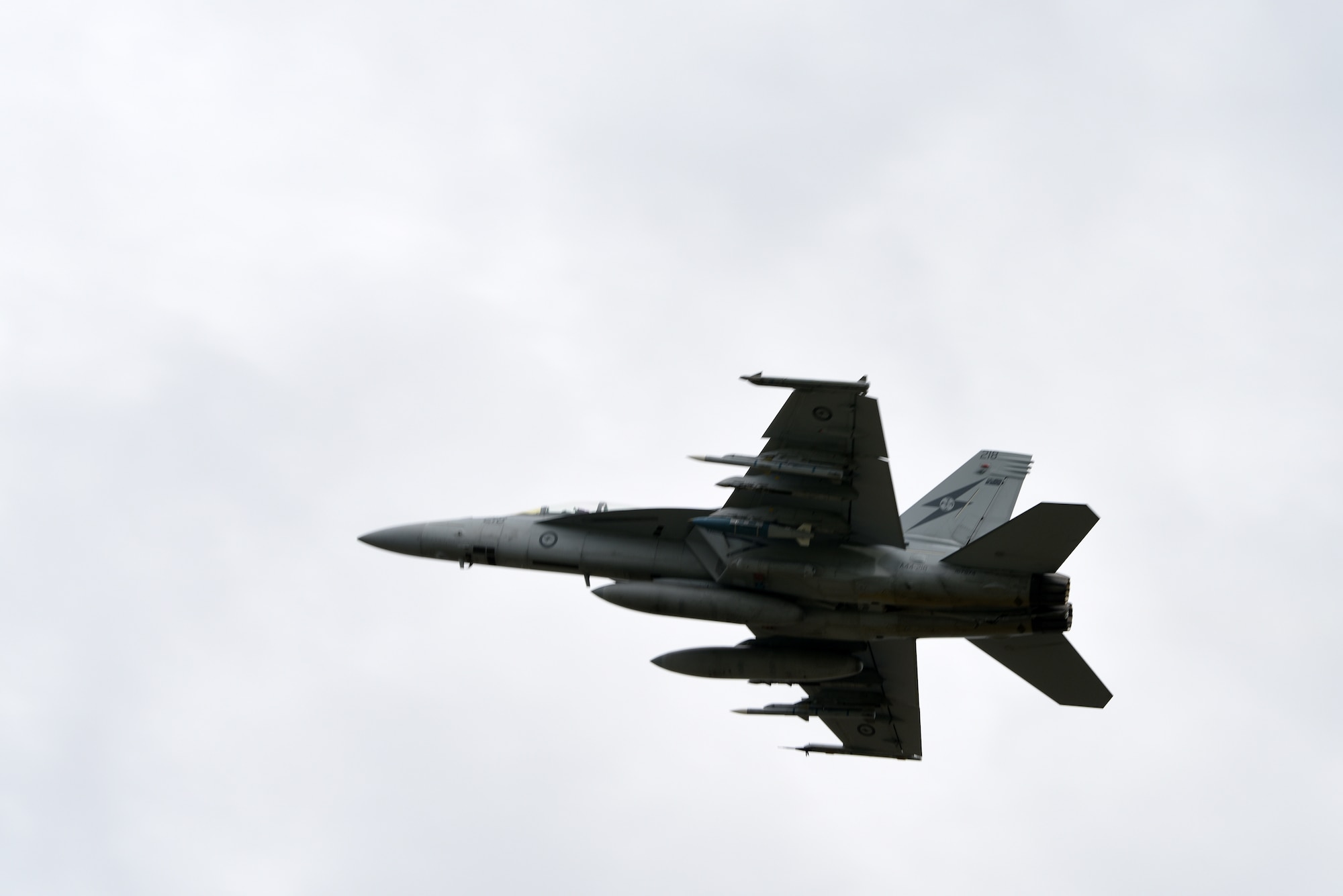 A Royal Australian Air Force (RAAF) F/A-18F Super Hornet takes off during Exercise Diamond Storm at RAAF Base Darwin, Northern Territory, May 9, 2019.