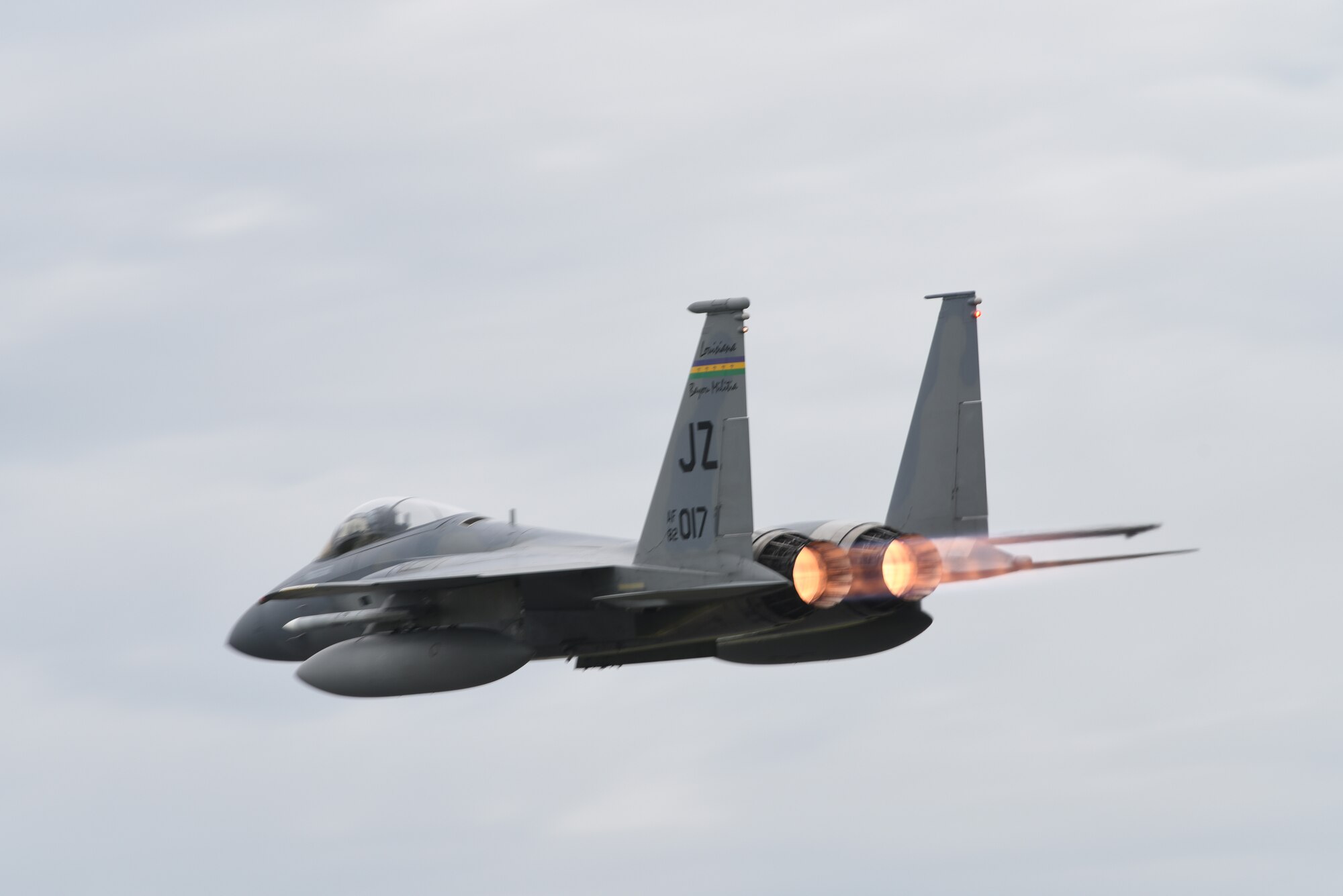 A U.S. Air Force F-15C Eagle assigned to the 194th Expeditionary Fighter Squadron, California Air National Guard, takes off during Exercise Diamond Storm at Royal Australian Air Force Base Darwin, Northern Territory, May 9, 2019.