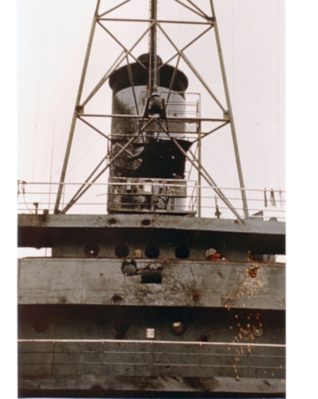 Ships Bridge was Clobbered