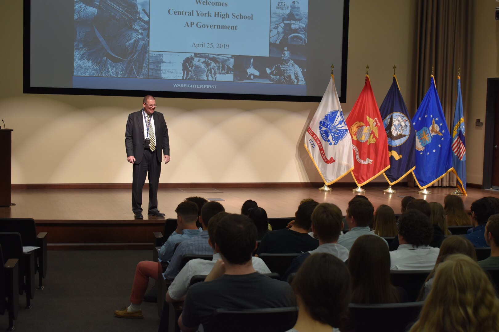 Distribution hosts Central York High School AP US Government class