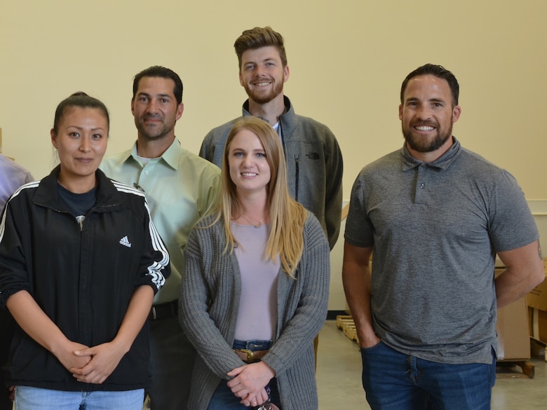 The District's Kirtland Resident Office team members, also in attendance for the NTSIL ribbon-cutting ceremony: (l-r): Sara Garcia, program analyst; Filemon Gallegos, PM; Christy Glandon, intern; Dakota Brodie, intern; and Jacob Chavez, resident engineer, KAFB.