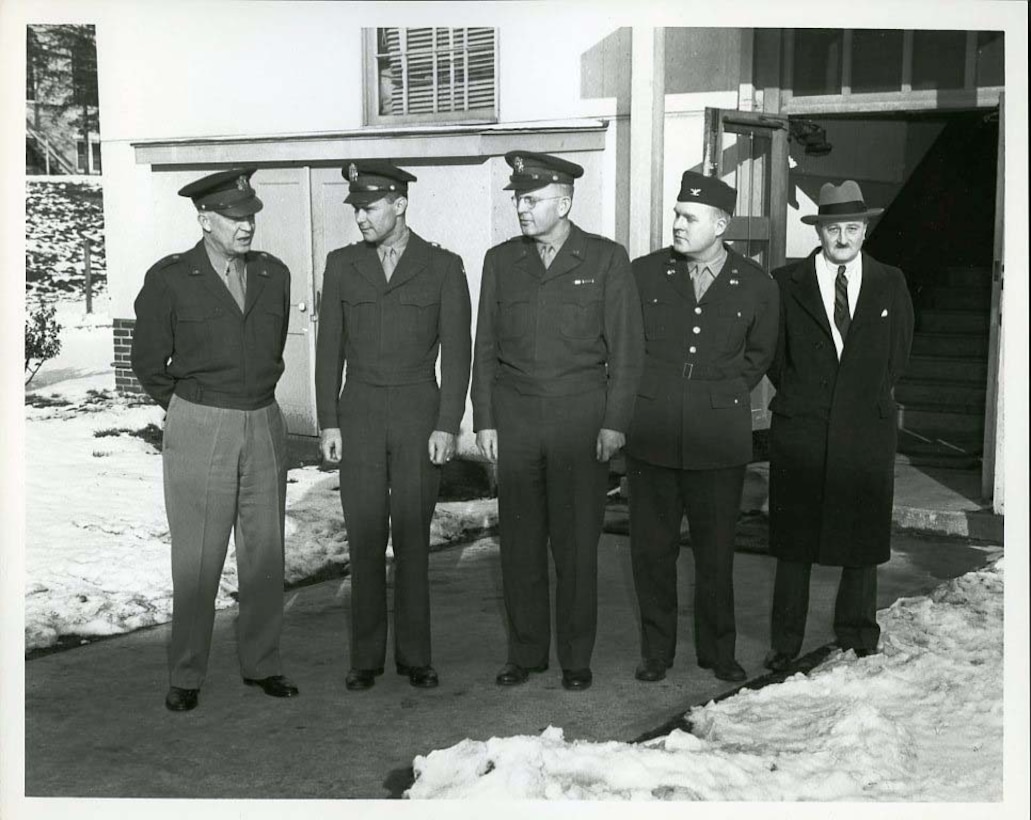 GEN Eisenhower visits Arlington Hall, William Friedman is standing on the far left