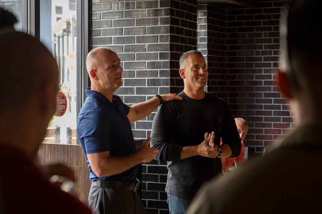 U.S. Marine Corps Forces, South gets together at a local bowling alley to welcome new additions to the unit as well as say goodbye to those who are moving on to the next chapter of their life, May 22, 2019.