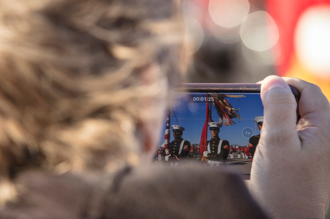 U.S. Marines assigned to the Battle Color Detachment, perform at the 2019 Yuma Twilight Show hosted by Marine Corps Air Station Yuma Ariz., March 9, 2019. The airshow is MCAS Yuma's only military airshow of the year and provides the community an opportunity to see thrilling aerial and ground performers for free while interacting with Marines and Sailors. (U.S. Marine Corps photo by Sgt. Allison Lotz)