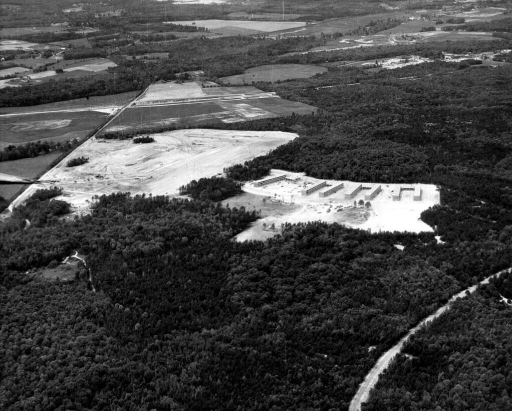 Aerial photograph of showing future site of the National Security Agency at Fort Meade