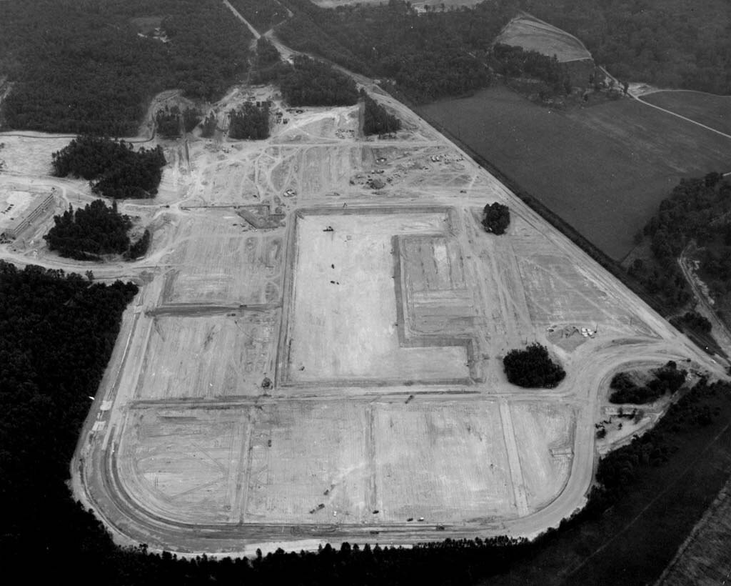 Aerial photograph of showing future site of the National Security Agency at Fort Meade