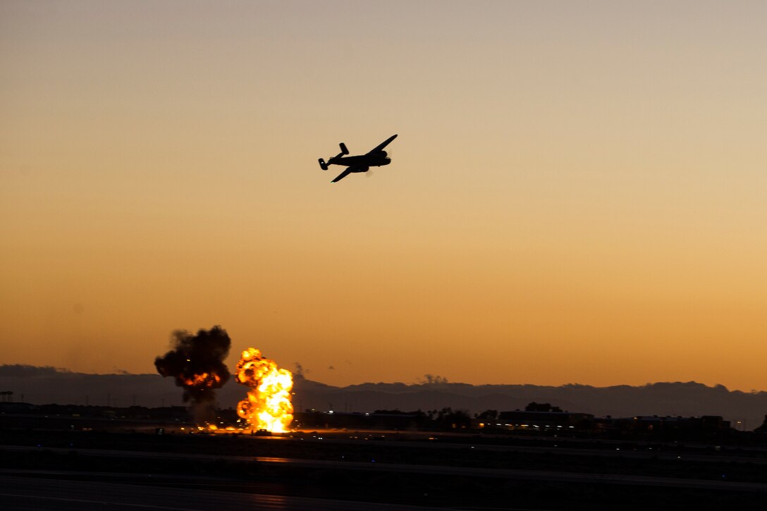 The Mesa and Southern California Commemorative Air Force performs an acrobatic aerial display for the spectators during the 2019 Yuma Airshow hosted by Marine Corps Air Station(MCAS) Yuma Ariz., March 8, 2019. The airshow is MCAS Yuma's only military airshow of the year and provides the community an opportunity to see thrilling aerial and ground performers for free while interacting with Marines and Sailors. (U.S. Marine Corps photo by Pfc. John Hall)