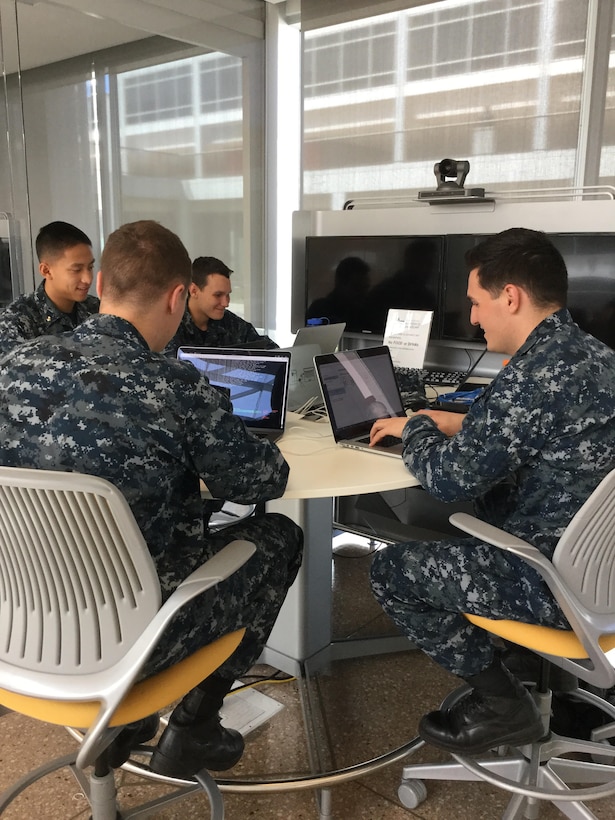 U.S. Naval Academy Midshipmen participating in NSA's 2019 NCX event.