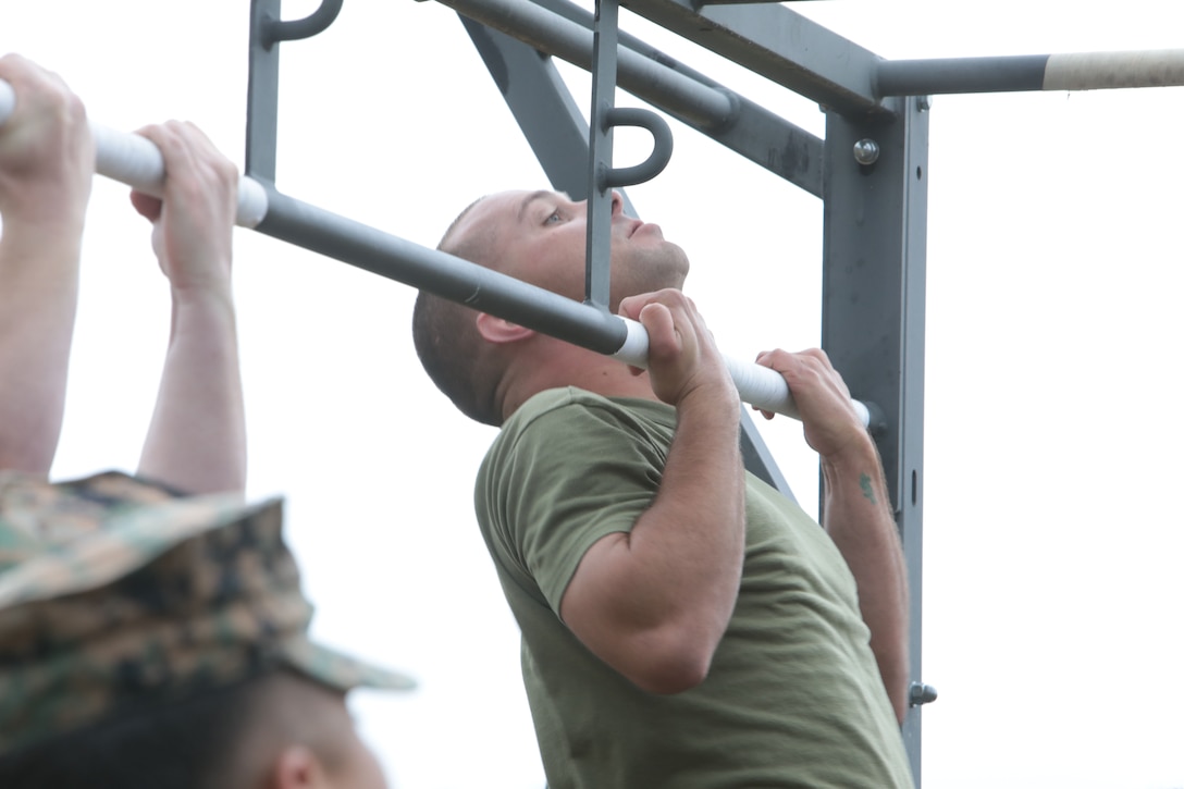 Marines aboard Marine Corps Logistics Base Albany and Marine Corps Logistics Command battled it out during a field meet, April 26. Marines underwent gut-wrenching physical fitness test of strength through a series of challenging events ranging from pull-ups, an obstacle course, running of the rank and tug-of-war, to name a few. Marines with MCLB Albany took home the winning trophy. (U.S. Marine Corps photo by Re-Essa Buckels)